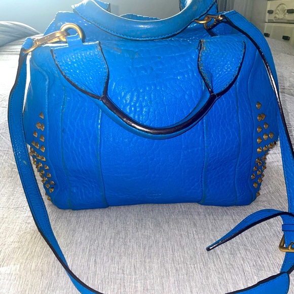 Blue MCM satchel with studs - Picture 2 of 14